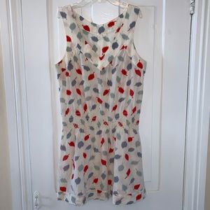Anthropologie Eloise Abstract Leaf Print Chemise Dress